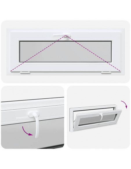 Finestra Seminterrato RISOR 100x40 cm Tilt 2 Vetri Antracite