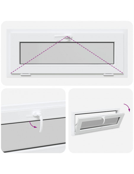 Finestra Seminterrato RISOR 100x40 cm Tilt 2 Vetri Bianco