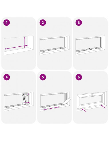 Finestra Seminterrato RISOR 100x40 cm Tilt 2 Vetri Bianco