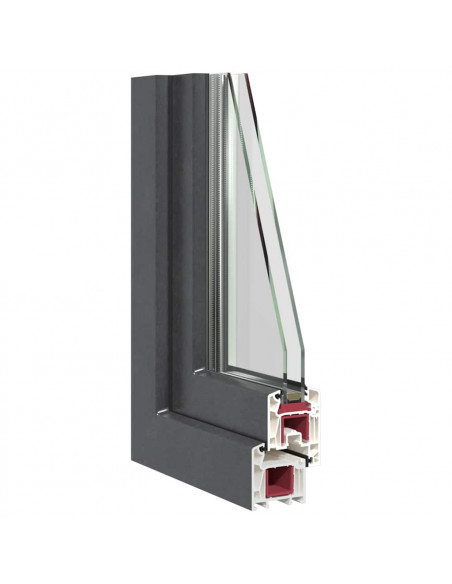 Finestra Seminterrato RISOR 60x40 cm Tilt 2 Vetri Antracite