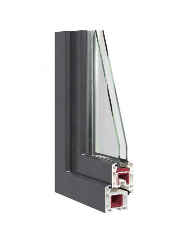 Finestra Seminterrato RISOR 80x40 cm Tilt 2 Vetri Antracite