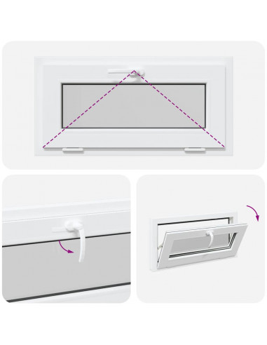 Finestra Seminterrato RISOR 80x40 cm Tilt 2 Vetri Bianco