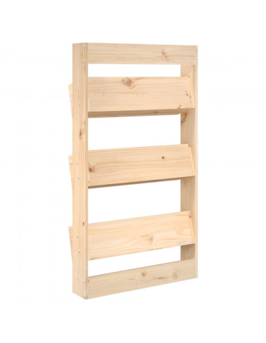 Fioriera a Muro 3 Ripiani 60x18,5x110cm Legno Massello di Pino