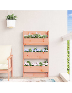 Fioriera a Muro 3 Ripiani 60x18,5x110cm Legno Massello Douglas 2