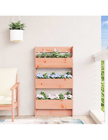 Fioriera a Muro 3 Ripiani 60x18,5x110cm Legno Massello Douglas