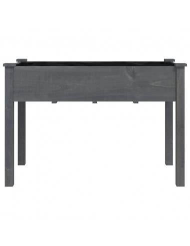 Fioriera con Fodera Grigia 118x59x76cm Legno Massello di Abete