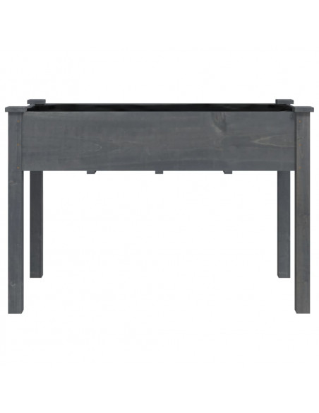 Fioriera con Fodera Grigia 118x59x76cm Legno Massello di Abete