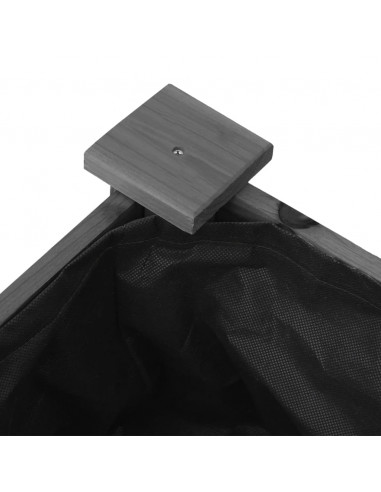 Fioriera con Fodera Grigia 118x59x76cm Legno Massello di Abete