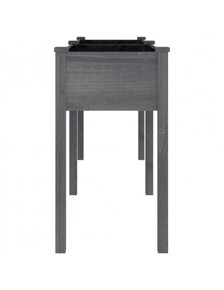 Fioriera con Fodera Grigia 161x45x76cm Legno Massello di Abete