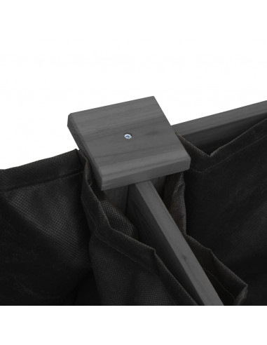 Fioriera con Fodera Grigia 161x45x76cm Legno Massello di Abete