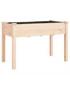 Fioriera con Ruote e Fodera 118x59x80cm Legno Massello di Abete 2