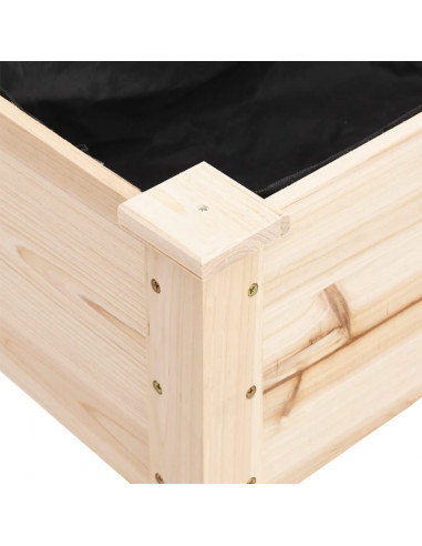 Fioriera con Ruote e Fodera 118x59x80cm Legno Massello di Abete