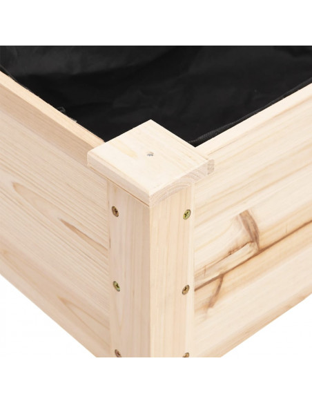 Fioriera con Ruote e Fodera 118x59x80cm Legno Massello di Abete