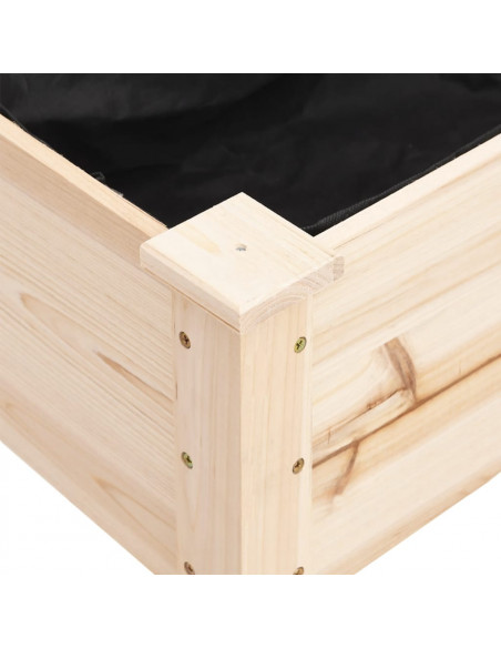 Fioriera con Ruote e Fodera 71x37x80 cm Legno Massello di Abete