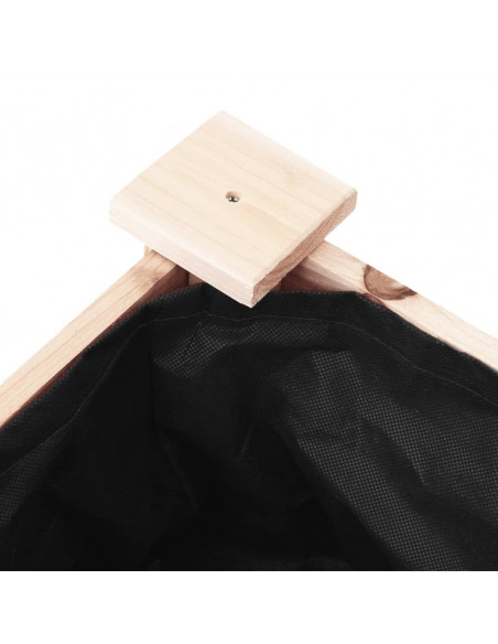 Fioriera con Ruote e Fodera 71x37x80 cm Legno Massello di Abete