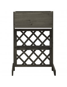 Fioriera con Traliccio Grigia 45x30x74 cm in Massello di Abete 2