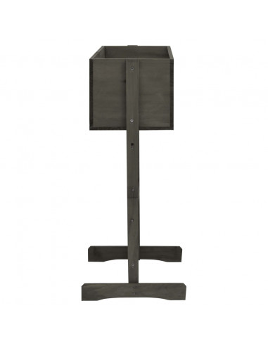 Fioriera con Traliccio Grigia 45x30x74 cm in Massello di Abete