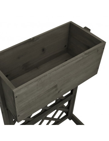 Fioriera con Traliccio Grigia 45x30x74 cm in Massello di Abete