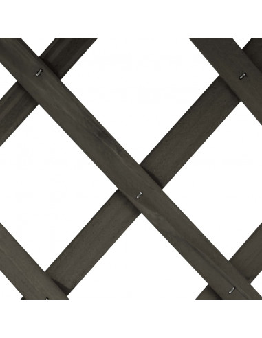 Fioriera con Traliccio Grigia 45x30x74 cm in Massello di Abete