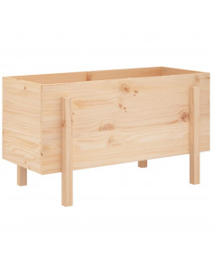Fioriera Rialzata da Giardino 101x50x57 cm Legno Massello Pino