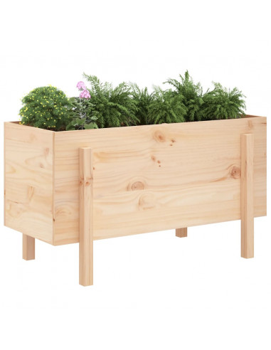 Fioriera Rialzata da Giardino 101x50x57 cm Legno Massello Pino