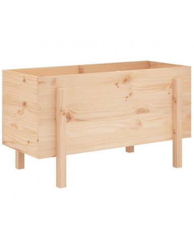 Fioriera Rialzata da Giardino 101x50x57 cm Legno Massello Pino