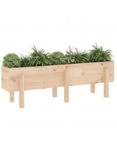 Fioriera Rialzata da Giardino 121x30x38 cm Legno Massello Pino 2