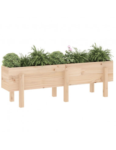 Fioriera Rialzata da Giardino 121x30x38 cm Legno Massello Pino