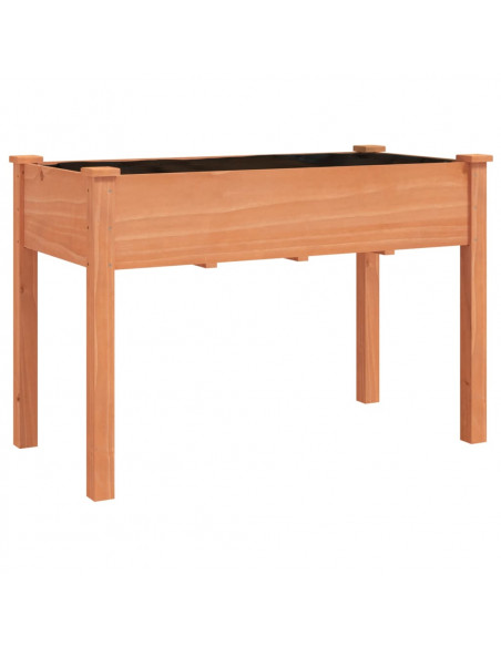 Fioriera Ruote Fodera Marrone 118x59x80cm Legno Massello Abete