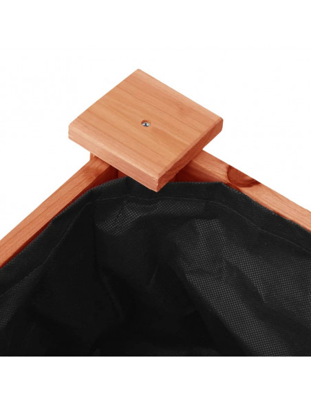 Fioriera Ruote Fodera Marrone 118x59x80cm Legno Massello Abete