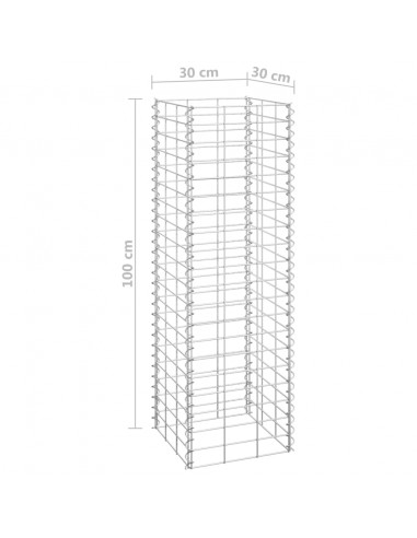 Fioriere Rialzate a Gabbione 3 pz 30x30x100 cm in Ferro