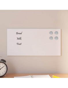 Lavagna Magnetica a Parete Bianca 40x20 cm Vetro Temperato