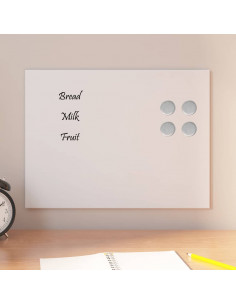 Lavagna Magnetica a Parete Bianca 40x30 cm Vetro Temperato