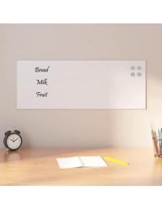 Lavagna Magnetica a Parete Bianca 80x30 cm Vetro Temperato