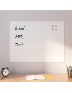 Lavagna Magnetica a Parete Bianca 80x60 cm Vetro Temperato