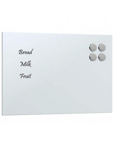 Lavagna Magnetica a Parete Bianca 40x30 cm Vetro Temperato 2