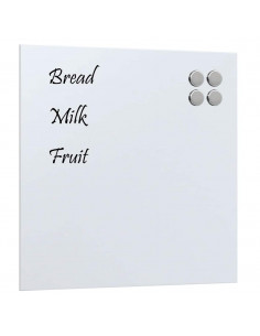 Lavagna Magnetica a Parete Bianca 40x40 cm Vetro Temperato 2