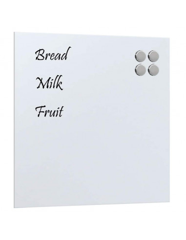 Lavagna Magnetica a Parete Bianca 40x40 cm Vetro Temperato