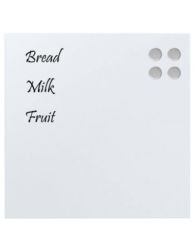 Lavagna Magnetica a Parete Bianca 40x40 cm Vetro Temperato