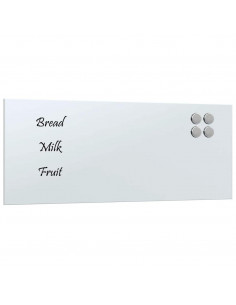 Lavagna Magnetica a Parete Bianca 50x20 cm Vetro Temperato 2