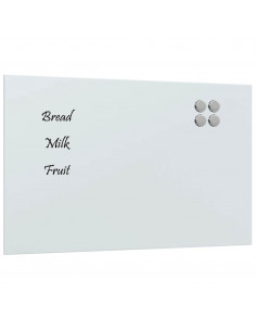 Lavagna Magnetica a Parete Bianca 80x50 cm Vetro Temperato 2