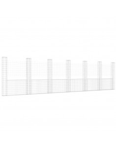 Gabbione a U con 7 Pali in Ferro 740x20x200 cm