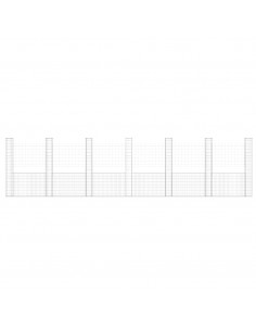 Gabbione a U con 7 Pali in Ferro 740x20x200 cm 2