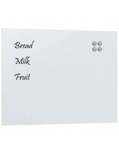 Lavagna Magnetica a Parete Bianca 80x60 cm Vetro Temperato 2