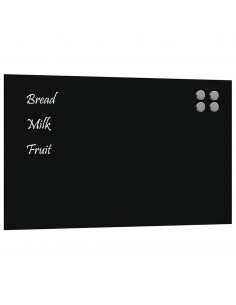 Lavagna Magnetica a Parete Nera 100x60 cm Vetro Temperato 2