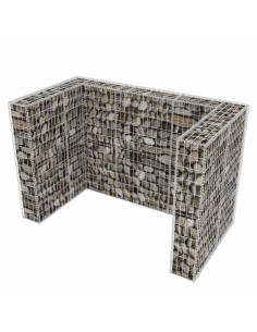 Gabbione in Rete in Acciaio per 2 Cassonetti 180x100x120 cm 2