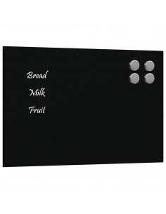 Lavagna Magnetica a Parete Nera 30x20 cm Vetro Temperato 2