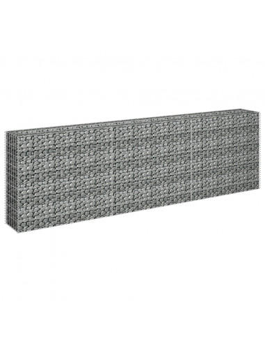 Gabbione Letto Rialzato in Acciaio Zincato 270x30x90 cm