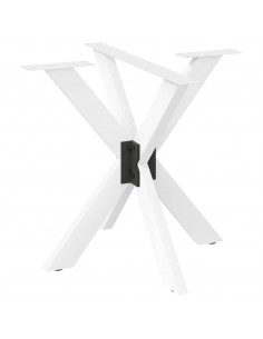 Gamba Tavolo Pranzo Forma Ragno Bianco 85x85x(72-73) cm Acciaio