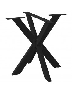 Gamba Tavolo Pranzo Forma Ragno Nero 85x85x(72-73) cm Acciaio